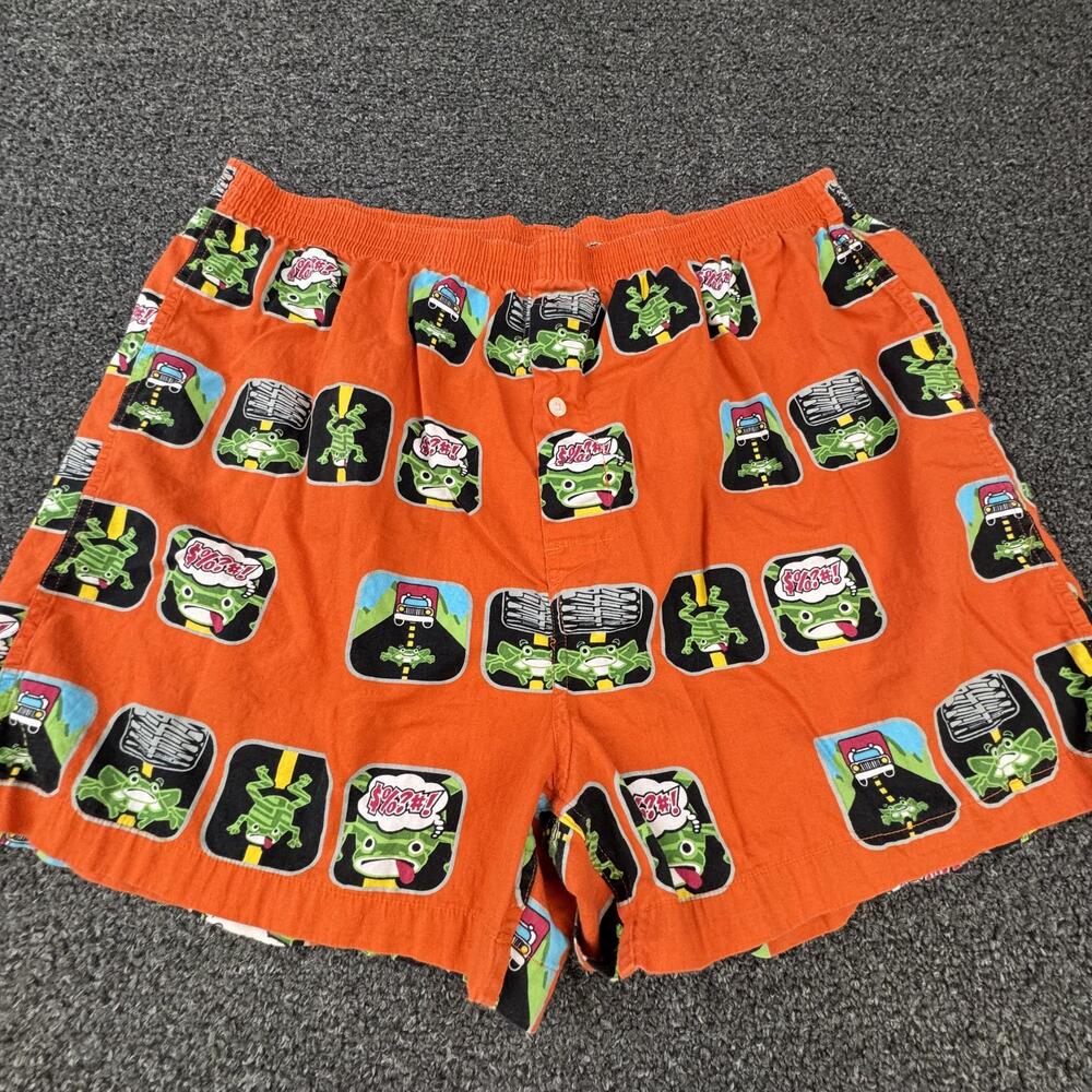 Vtg Frogger Shorts Aeropostale Boxers Mens L Orange Animal Cartoon 90s Gamers